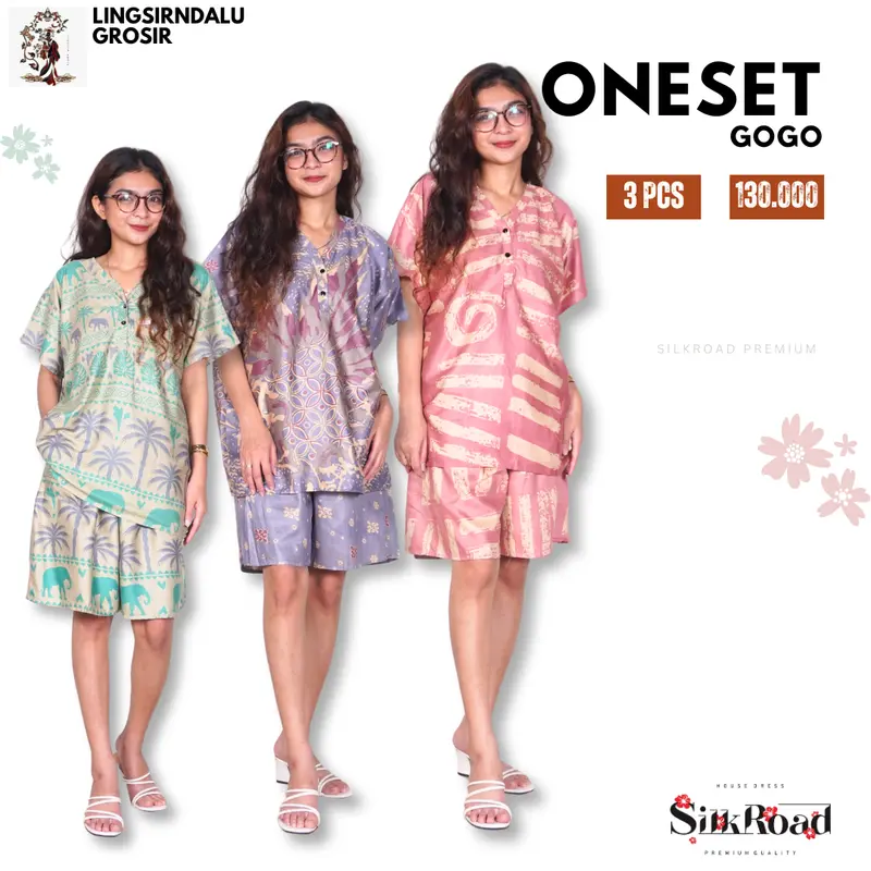 3 Pcs Oneset GOGO Busui LD 120 Bahan Rayon Halus Lembut Adem Motif Cantik [lingsirndalu] 0