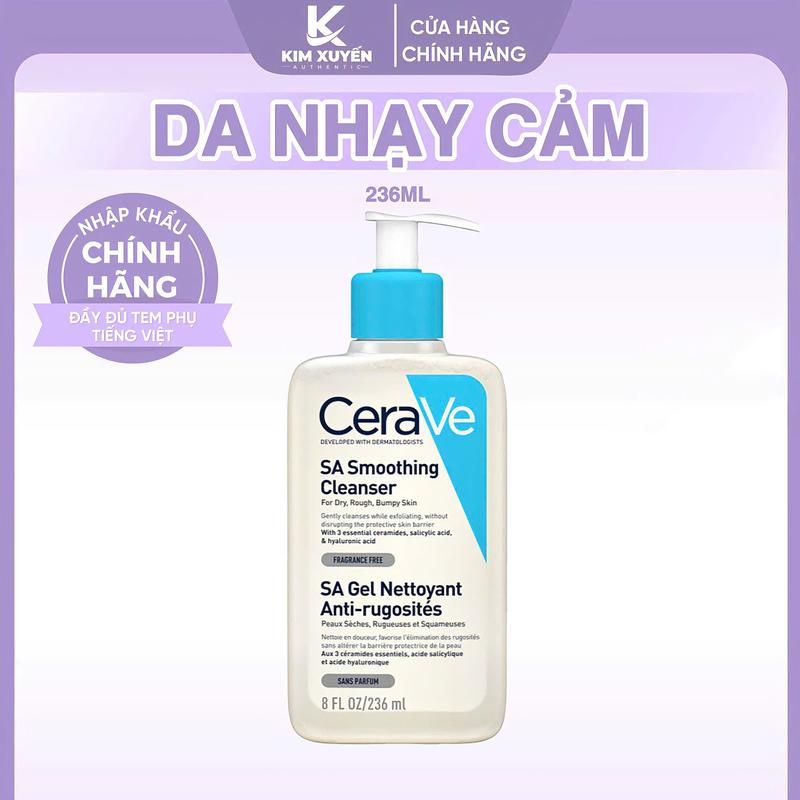 SA SMOOTHING Sữa rửa mặt CERAVE SA Smoothing Cleanser 236ML - Làm sạch và tẩy da chết nhẹ dịu