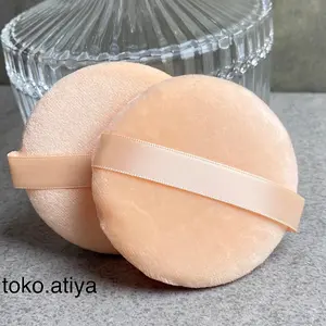 Isi 1 Sponge Besar 8 cm / Rembuk Puff / Spons Saput Bedak Tabur Bayi Ukuran Jumbo Gagang Pita