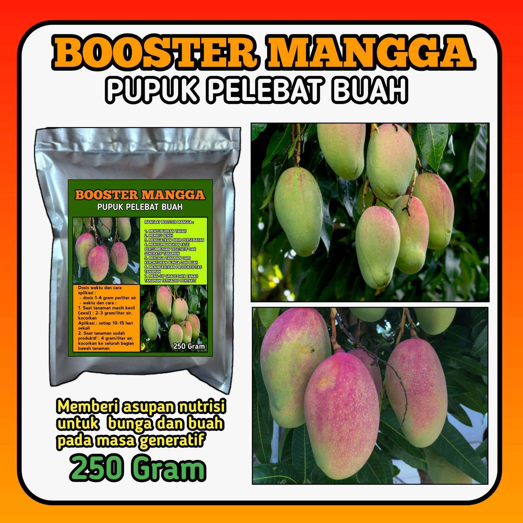 Pupuk organik booster mangga kemasan 250gr