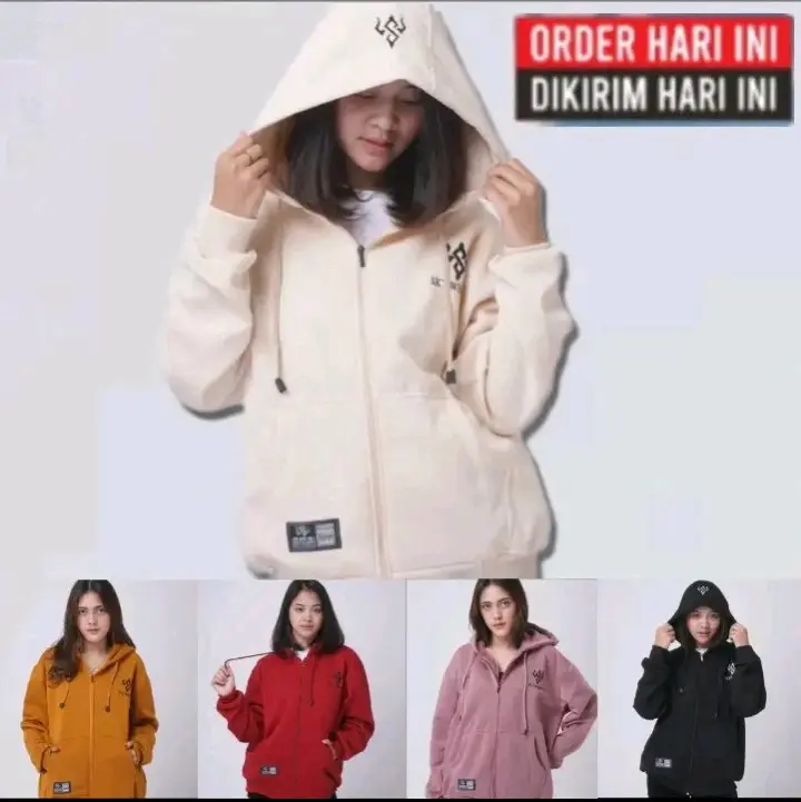 SKYWHITE HOODIE ZIPPER size M-L-XL-XXL/ Sweater Resleting Tebal dan Lembut /Jaket Wanita Jaket Pria / Bajumurahbandung