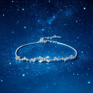 【JEVANID】Gelang Elegan yang Dapat Diatur dengan Batu Zirkonia Kubik dan Aksen Pita - Gaya Sederhana dan Elegan untuk Wanita