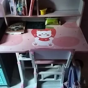 Rum-Meja Belajar Anak Set Kursi Tinggi Dapat Diatur Meja Kursi Anak Dilengkapi Rak Buku Untuk Rumah Tangga Rumahan Tinggi Bisa Disesuaikan