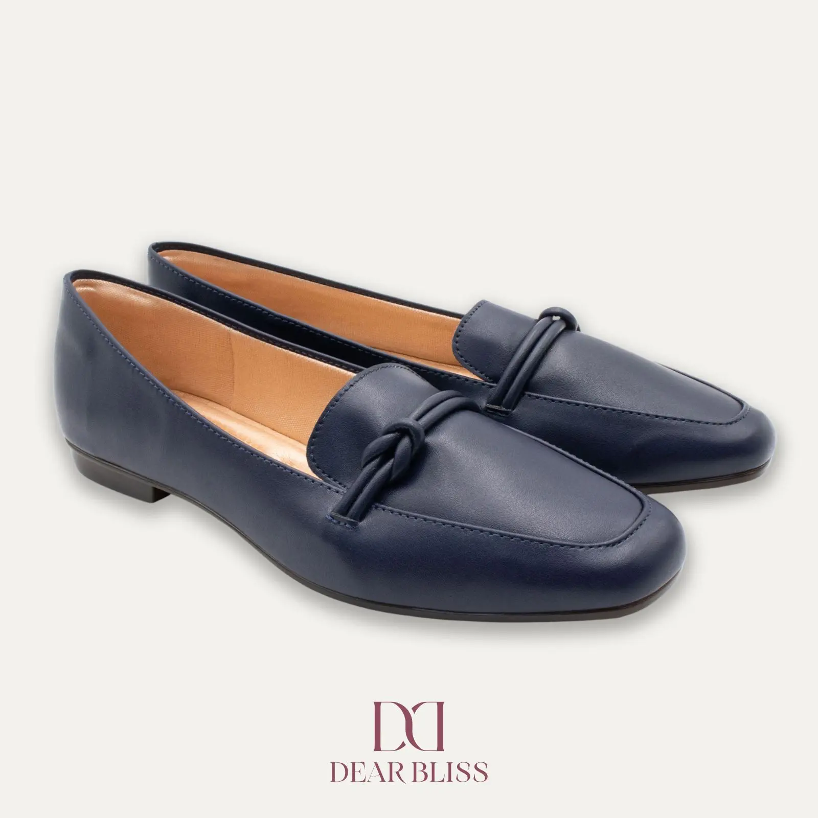 DEAR BLISS Paloma Marine Loafers with Tonal Knotted Strap