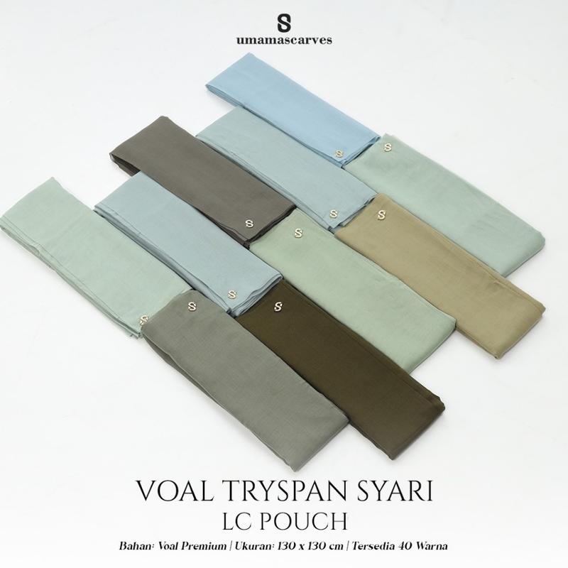 Jilbab Umama Scarf Voal Tryspan Syari Lasercut Logo S POUCH 130x130cm Kerudung Voal Premium 4