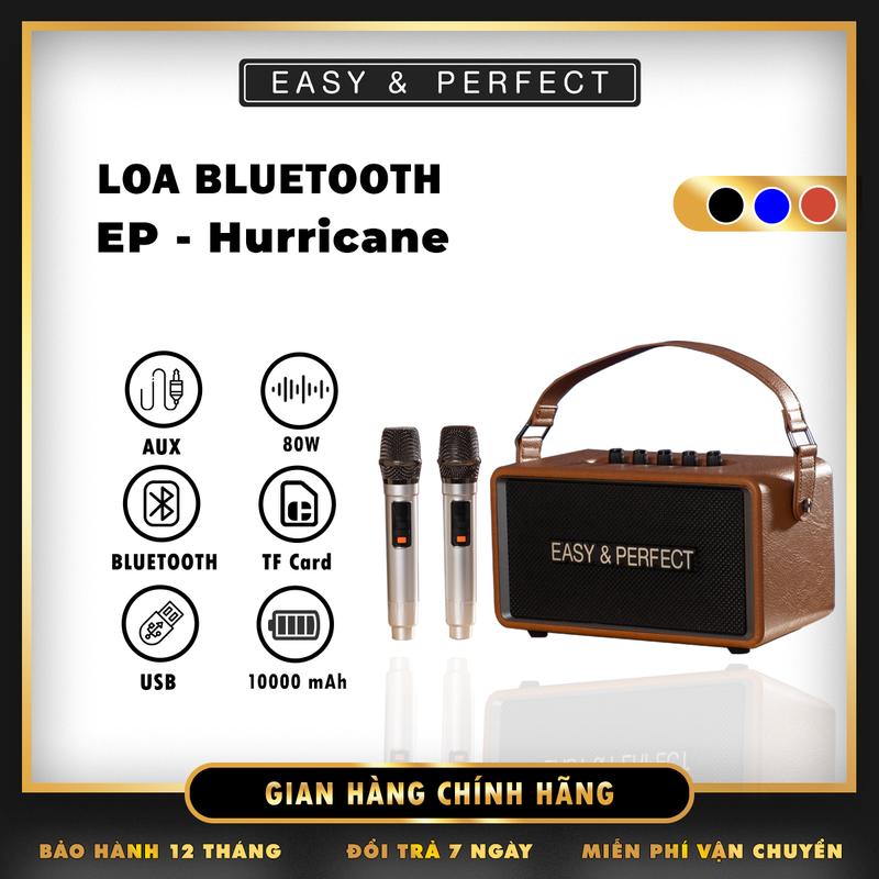   E&P X DOÃN CHÍ KIÊN  Loa karaoke bluetooth EP-HURRICANE PHIÊN BẢN NÂNG CẤP Kèm 2 Micro Cao Cấp Hát Karaoke Cực Hút Quai Da Chắc Chắn Chính Hãng BH 12 Tháng 