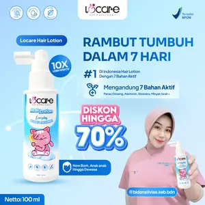 Locare Hair Lotion Rambut Tumbuh dalam 7 Hari dengan Panax Ginseng, Minyak Jarak & Vitamin B5 Perawatan Rambut Anak dan Dewasa Bantu Menumbuhkan & Menebalkan Rambut, Atasi Rambut Tipis, Rontok & Ketombe.