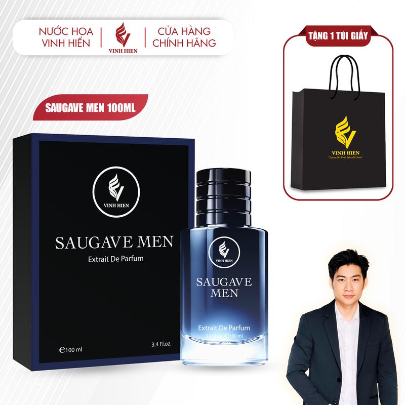 Nước Hoa Nam SAUGAVE MEN 100ml ( Extrait De Parfum ) - Tặng 1 Túi Giấy - VINH HIEN PERFUME  - xịt thơm cosmetic