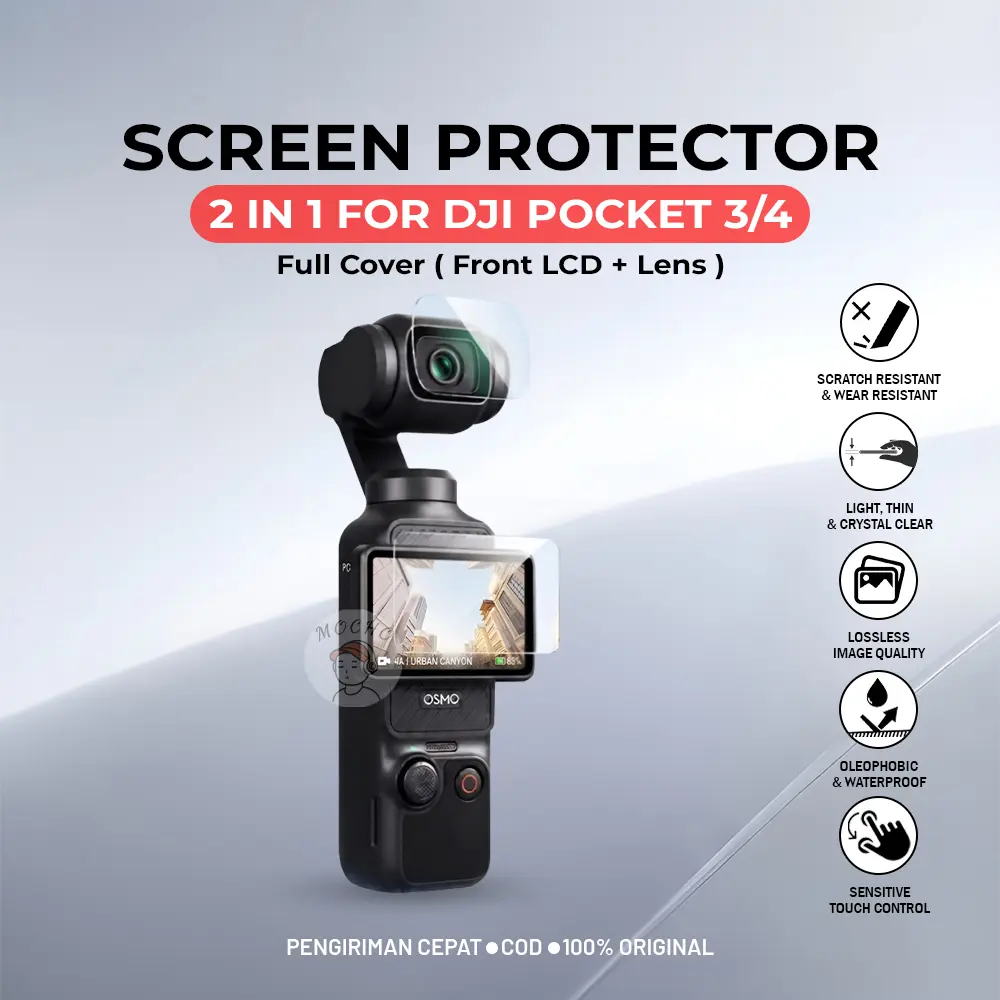 MATEI Tempered Glass 2in1 for DJI Pocket 3/ 4 Screen Protector Anti Gores Pelindung Layar dan Lensa OSMO POCKET3