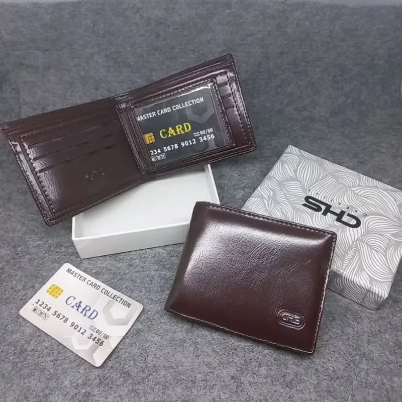 DOMPET PRIA LIPAT UKURAN STANDAR  DOMPET KULIT PRIA FREE BOX