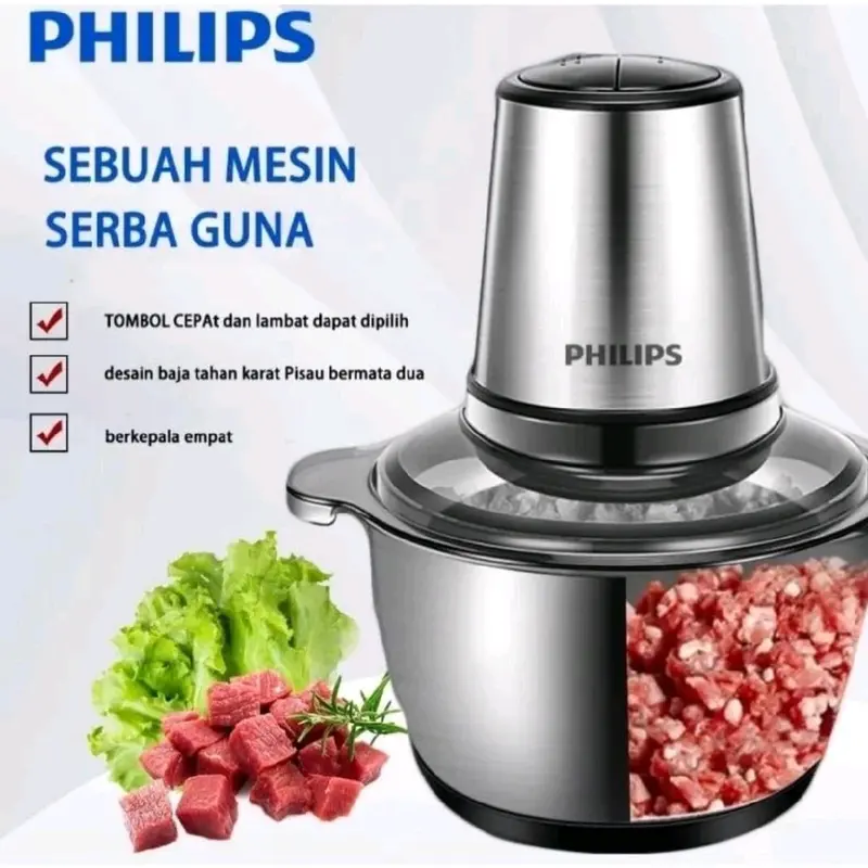 CHOPPER BLENDER PHILIPS PENGILING DAGING FOOD PROCESSOR 2L Penggiling 2