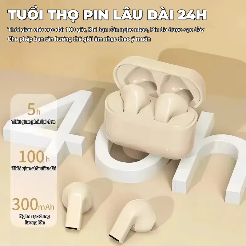 KEEP YOUNG Tai nghe PRO5S [2 Quà tặng miễn phí] 1 Nhãn dán hoạt hình+1 Bao tay chơi game, Âm thanh nổi mức HiFi, Micrô tích hợp, Chống nước iPX5, Điều khiển cảm ứng, Khử tiếng ồn cho iPhone và Andriod 5