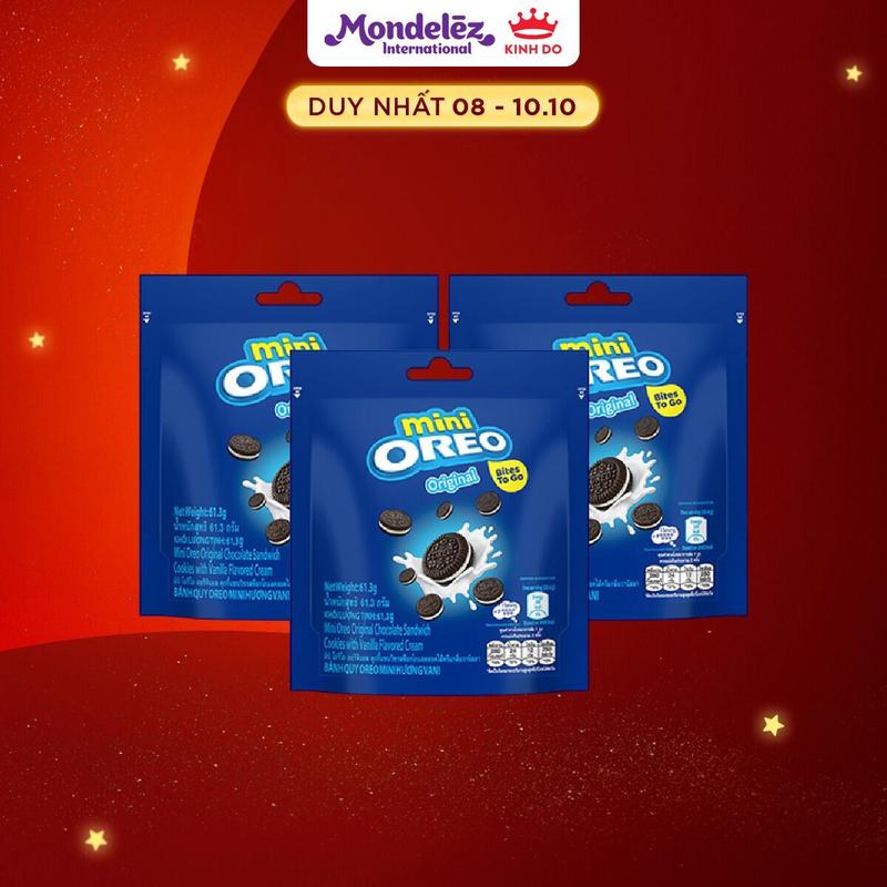 Bánh Quy OREO Mini Vị Vani, Combo 3 Gói x 61.3g
