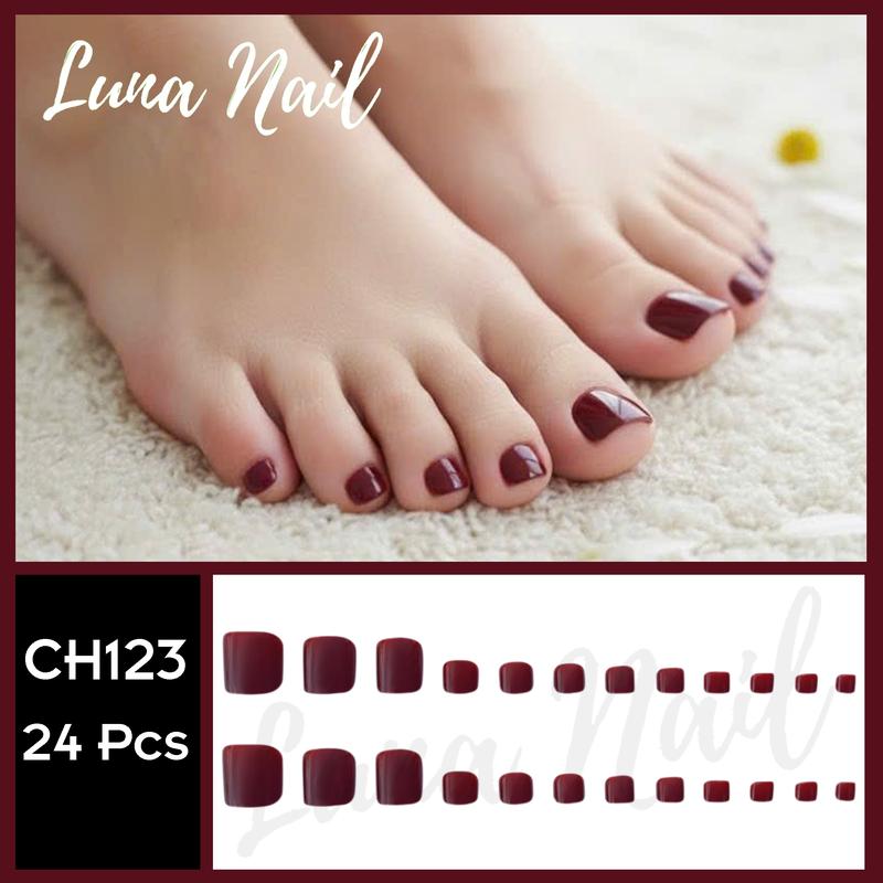  Móng chân Giả Thời Trang Kèm Keo Dán silicon CH123 