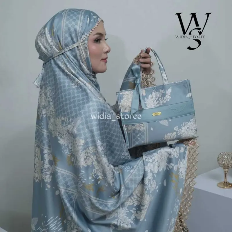 Mukena Dewasa Silk 2in1 Premium Motif Alana Jumbo Mix Polos Series Cantik 6