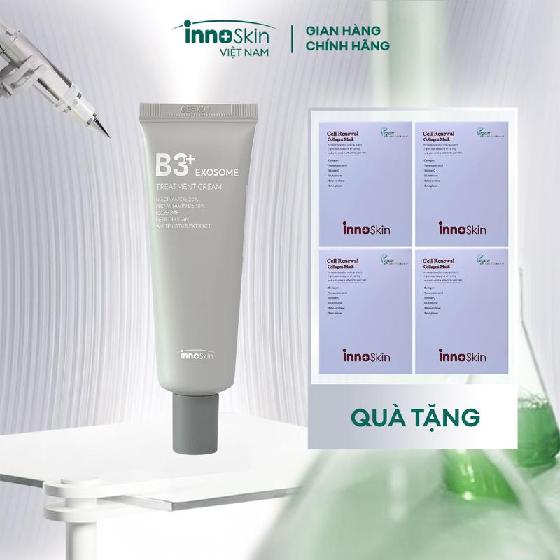 [LIVE 11.10] [INK]  K35 - Kem phục hồi - cấp ẩm - dưỡng trắng B3 Exosome Innoskin tặng 4 hộp mask Innoskin ( 5 miếng/ hộp)