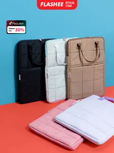 Flashee Laptop Sleeve Aesthetic Tas Laptop Willow Pelindung Cover Sofcase With Handle Sarung Laptop Bahan Puffy Lucu Polos