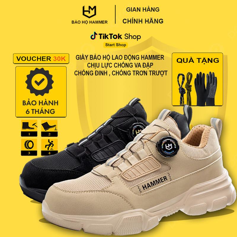  Giày Bảo Hộ HAMMER   Vặn Dây Tiện Lợi   Mũi Nhựa Chịu Lực   Lót Kevlar Chống Đinh   Chống Trơn Trượt   An Toàn Bảo Hộ   Siêu Bền   Thời Trang 