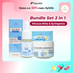 Leika Skincare 2 in 1 AHA BHA Serum & AHA BHA Night Cream Resmi BPOM Membantu Mengatasi Milia Syringoma Mengangkat Sel Kulit Mati Siringoma Bruntusan Milia