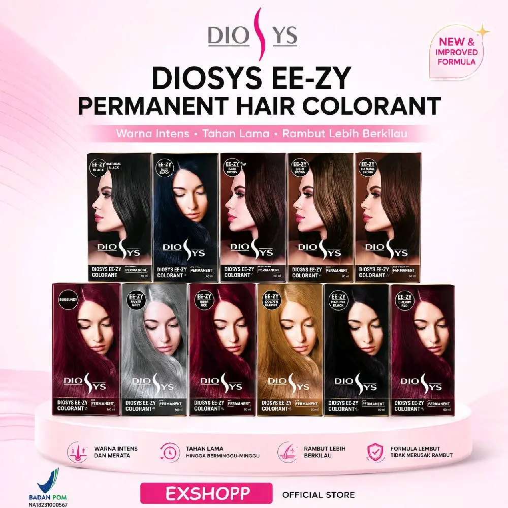 Diosys EZ-ZY Hair Colorant - Pewarna Dan Semir Rambut yang Mudah Digunakan dan Efektif untuk Hasil yang Menarik