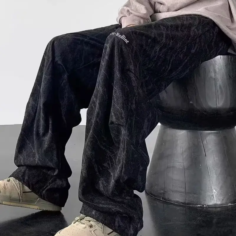 Quần Nam, Thiết Kế Graffiti Mùa Hè, Thời Trang, Cá Tính, Quần Thường Ngày Màu Trơn Quần Ống Rộng Menswear Pants 0