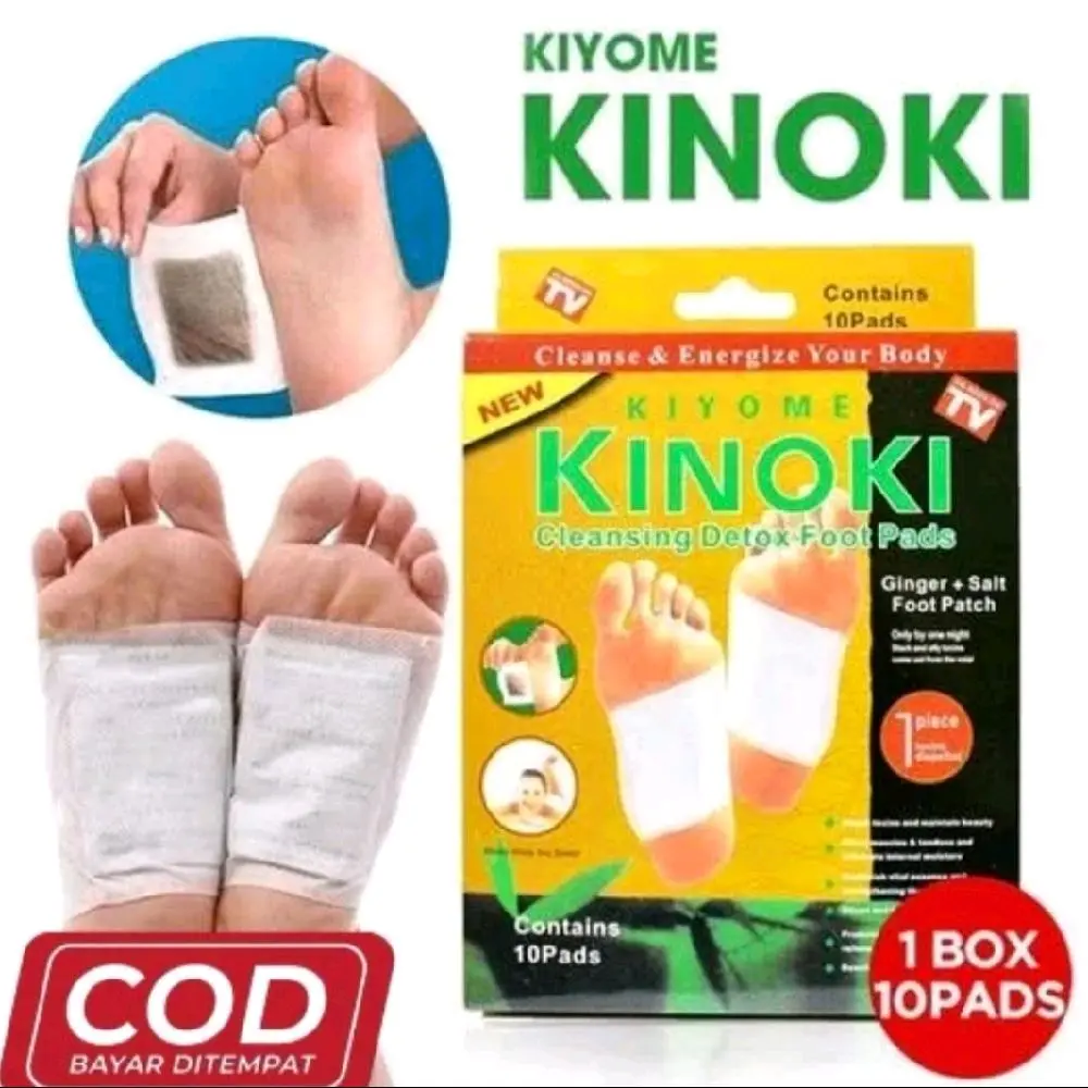 10 Pcs Kinoki Gold Ginger Salt Aroma Herbal Detox Kaki - Untuk Kesehatan Kaki - Foot, Hand Patch