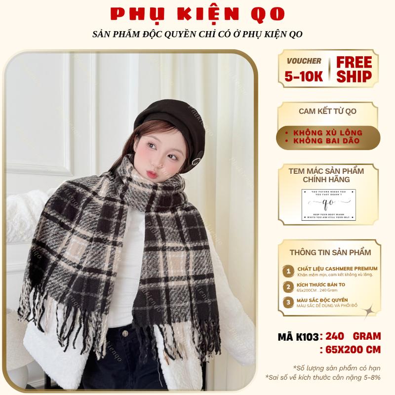    XẢ KHO ĐÓN TẾT   Khăn quàng cổ - Khăn choàng cổ kẻ caro ấm áp hot trend Phụ Kiên QO K103 