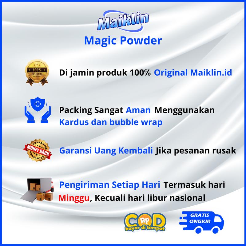 MAIKLIN MAGIC POWDER 1 KG Serbuk Ajaib Penghilang Noda Jamur Dan Noda Berat di baju aman untuk baju berwarna kain kuning 6