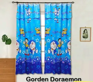 Gorden Jendela Motif Karakter dengan Model Terbaru Curtain Dekorasi
