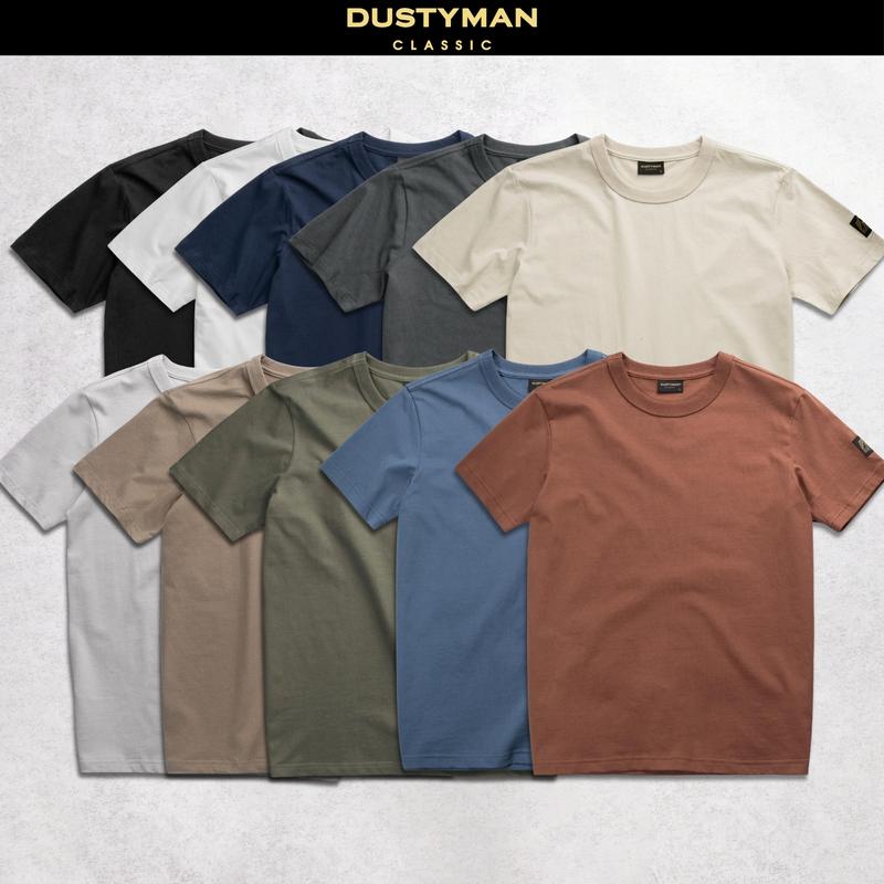 Áo Thun Nam Trơn Cổ Tròn 100% Cotton Premium DUSTYMAN - Form Regular Fit - Basic Menswear