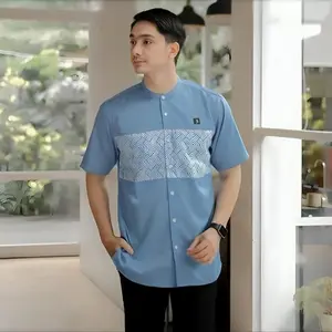 Baju Kemeja Koko Kemko Dewasa Warna Denim Ukuran Sampai Jumbo M L XL XXL