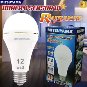 LAMPU BOHLAM LED SENSOR UV 12WATT MITSUYAMA MS-9812R CAHAYA TERANG