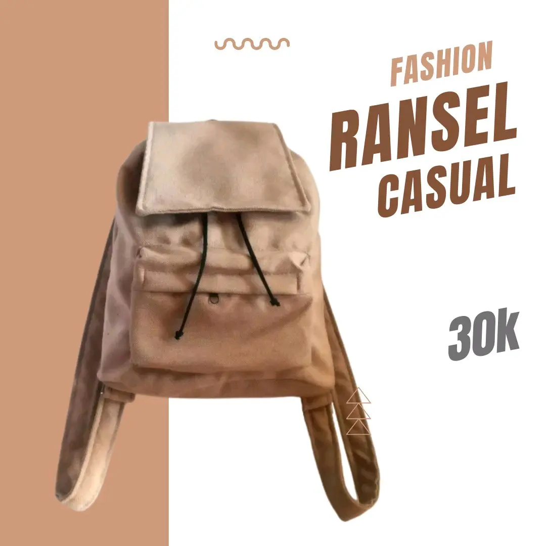 Tas Ransel Punggung Canvas Tebal Sekolah Wanita Backpack Polos Mini Varian Warna Kanvas