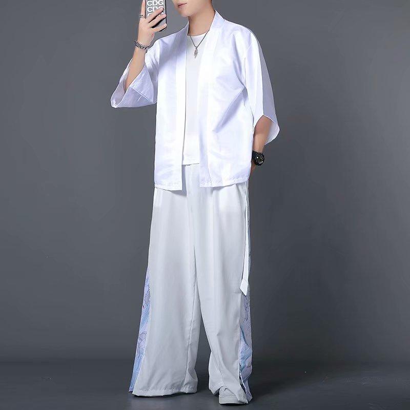 Product Introduction of Summer Shirt 3 Piece Set, Summer Casual Sunscreen Half Sleeve Ancient Style Shirt, Unisex 17