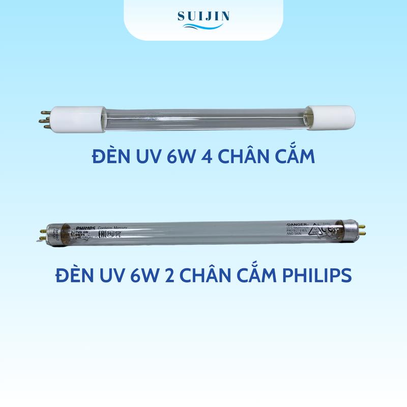 Bóng Đèn UV 6W 2 Chân Cắm Và 4 Chân Cắm - Diệt Khuẩn Cho Máy Lọc Nước RO