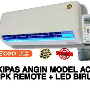 Kipas Angin Model Ac 2pk Pakai Remote + BONUS Lampu Led Biru