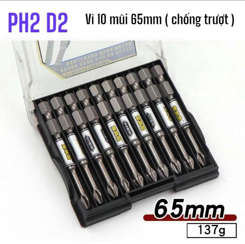 {Mũi Vít 65MM Chống Trượt Nội Địa Trung}. Mũi Vít Chống Trượt D2 Ph2 Mũi Bắn Vít Chống Trượt Chuôi Lục Giác Lắp Máy Khoan Điện Khoan Pin Cứng Cáp Bền Bỉ