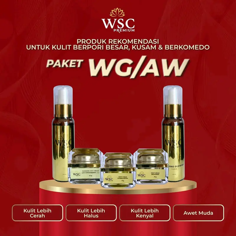 PAKET CREAM WSC ORGANIC SKINCARE / WSC PREMIUM  PAKET ATAW / WGAW+SERUM  Mencerahkan Wajah Perawatan Muka 0