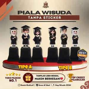 Piala Akrilik Penghargaan & Kenangan Wisuda Plus Tatakan I Kelulusan Tk Paud Sd Smp Sma Universitas