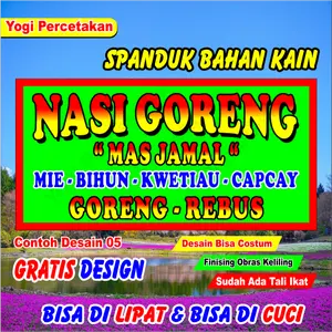 Spanduk Kain Nasi Goreng Costum Bebas Desain