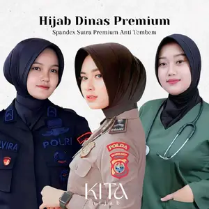 JILBAB DINAS ANTI TEMBEM  PREMIUM, KANCING COKLAT POLWAN,  BHAYANGKARI, PERSIT, PNS POLRI , SECURITY