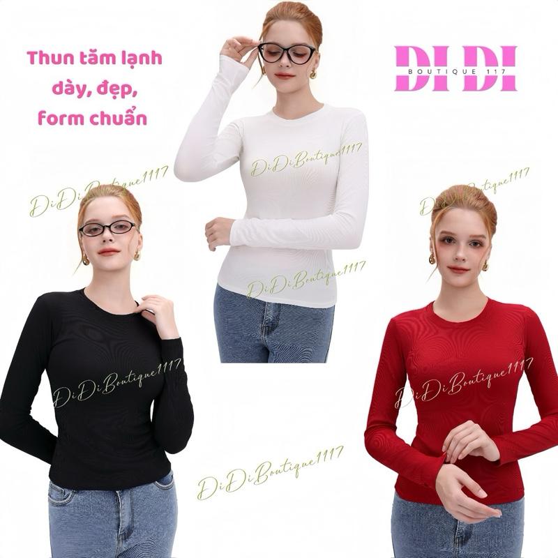 Combo 3 áo thun tay dài nữ cổ tròn dáng dài, chất thun tăm lạnh, áo thun ôm body .Didi Boutique 1117