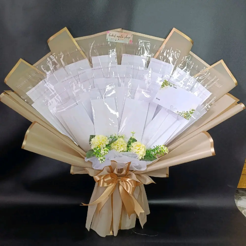 buket uang kosong 30 lembar/buket uang kosong 30 lembar+bunga paperbag hefand