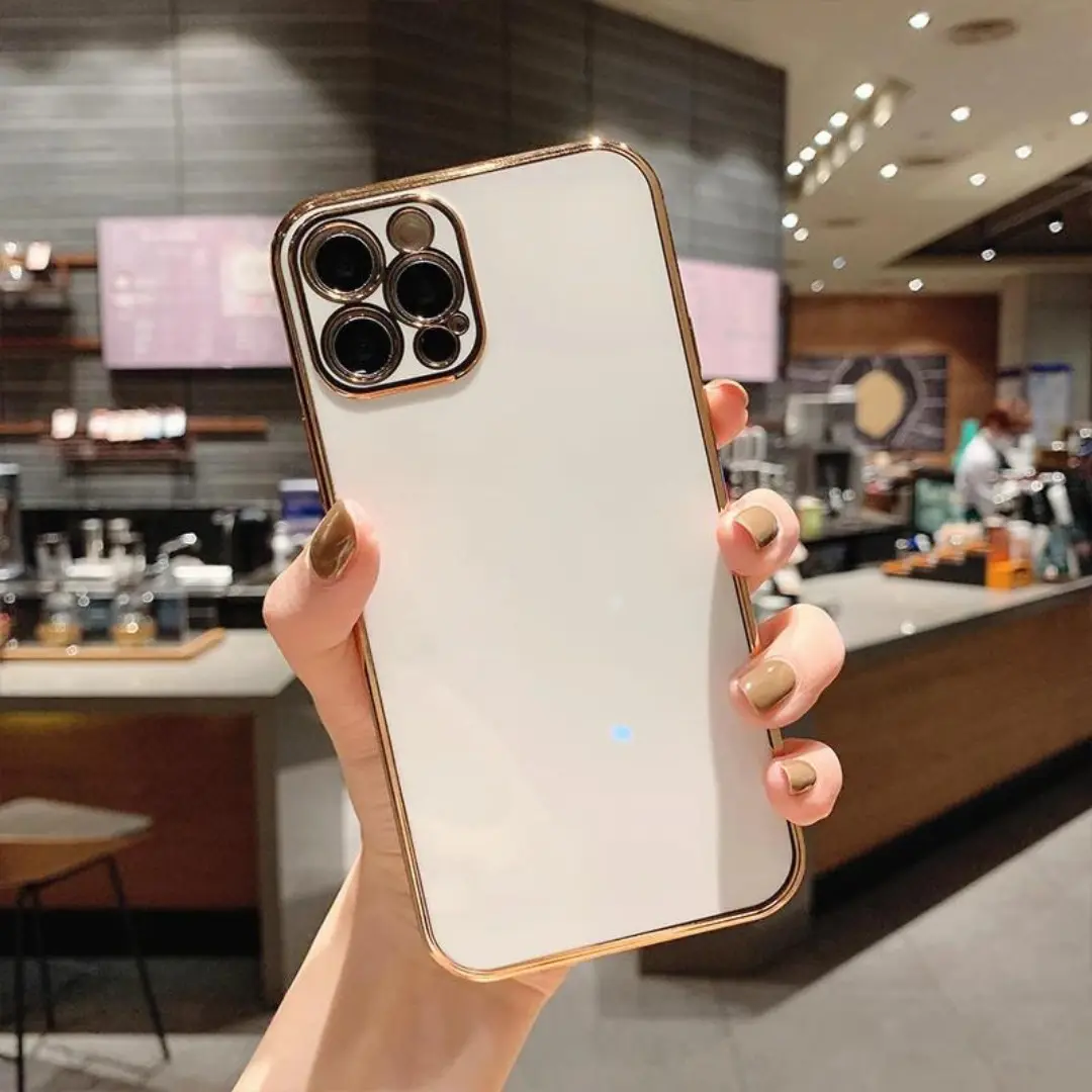 Luxury List Gold Plated Electroplated Case For IPH*NE X XS 6+ 7/8 11 12 13 14 15 PRO PLUS PROMAX