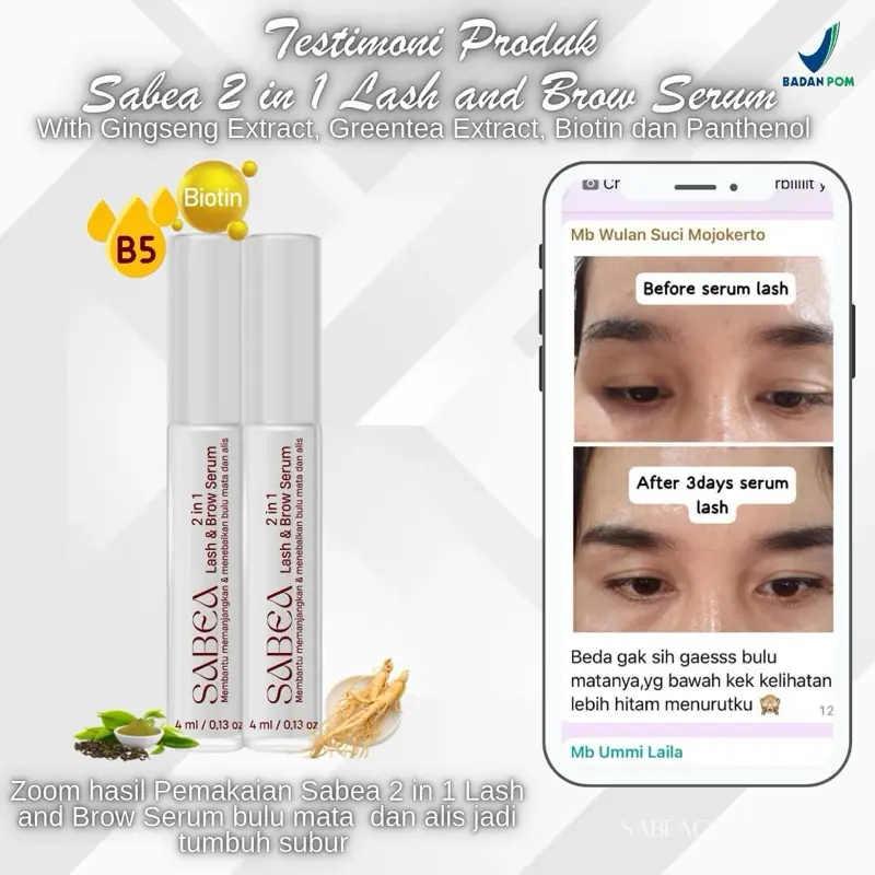 Sabea 2 in 1 Lash and Brow Serum Penumbuh bulu mata dan alis 6