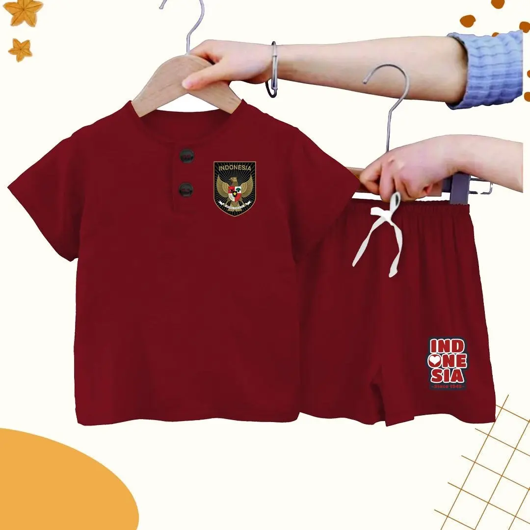 Setelan baju anak indonesia garuda di dada usia 1-5 tahun set kiano terbaru Parsel