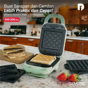 CLOVERTEC Pemanggang Roti 3 in 1 dengan Cetakan