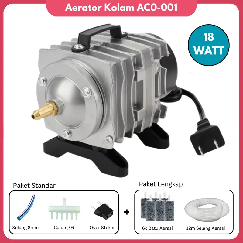 Pompa Gelembung Udara ACO 001 kolam pompa Oksigen akuarium aerator pompa angin Blower Aquarium Kolam 18 Watt 0