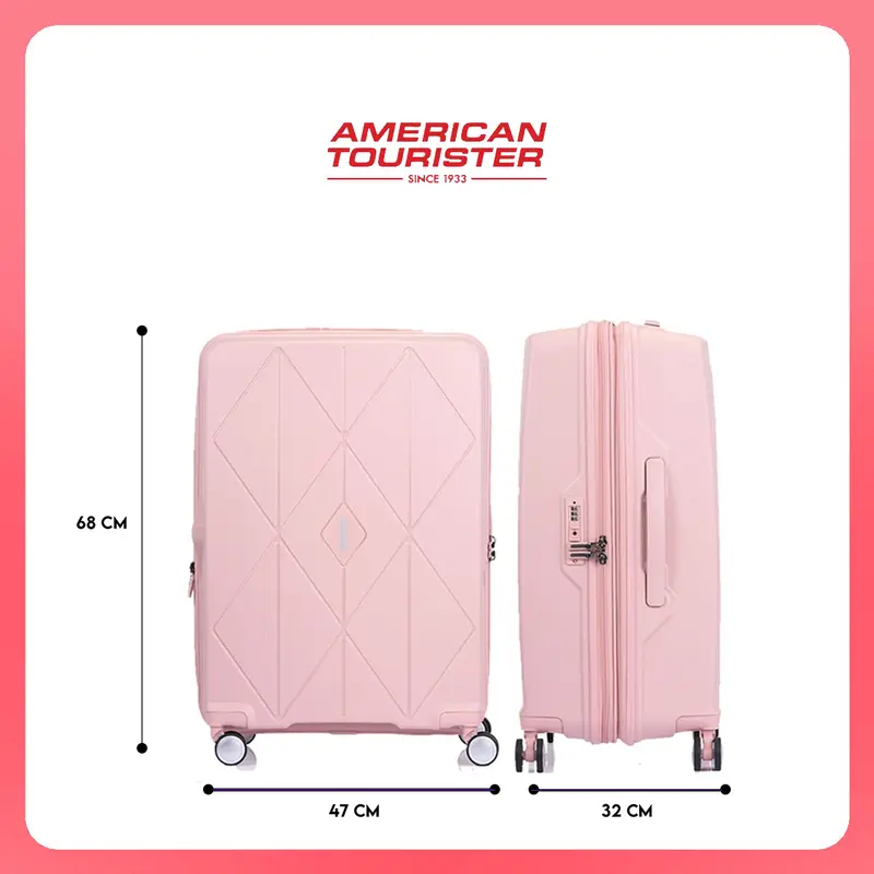 American Tourister Koper Hardcase Argyle Spinner 25 Inch - Antiq.Pink 2