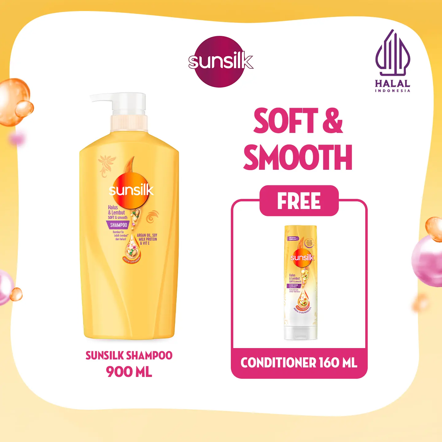 Sunsilk Shampoo Soft & Smooth 900ml Free Sunsilk Conditioner Soft & Smooth 160Ml